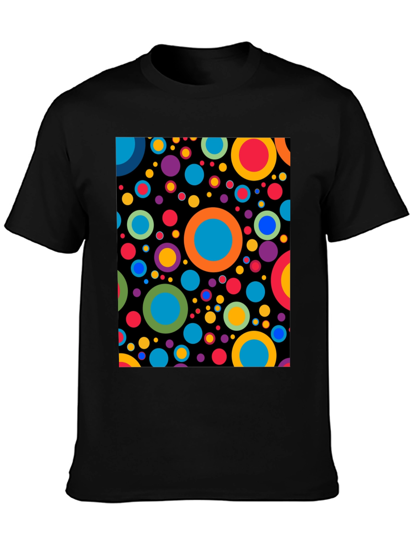 Retro Circles Black Graphic Tee