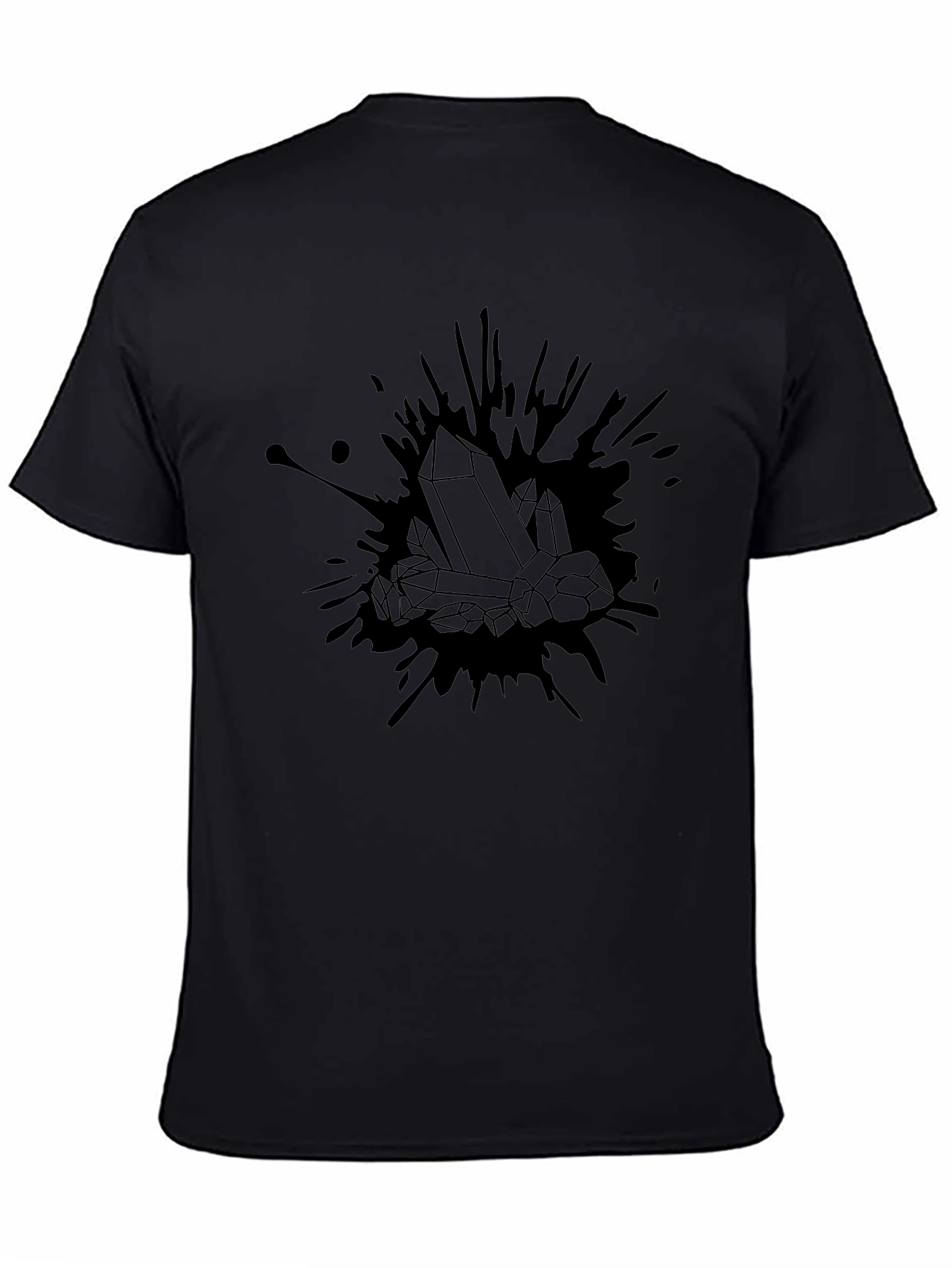 Crystal Splatter Graphic Black T-Shirt