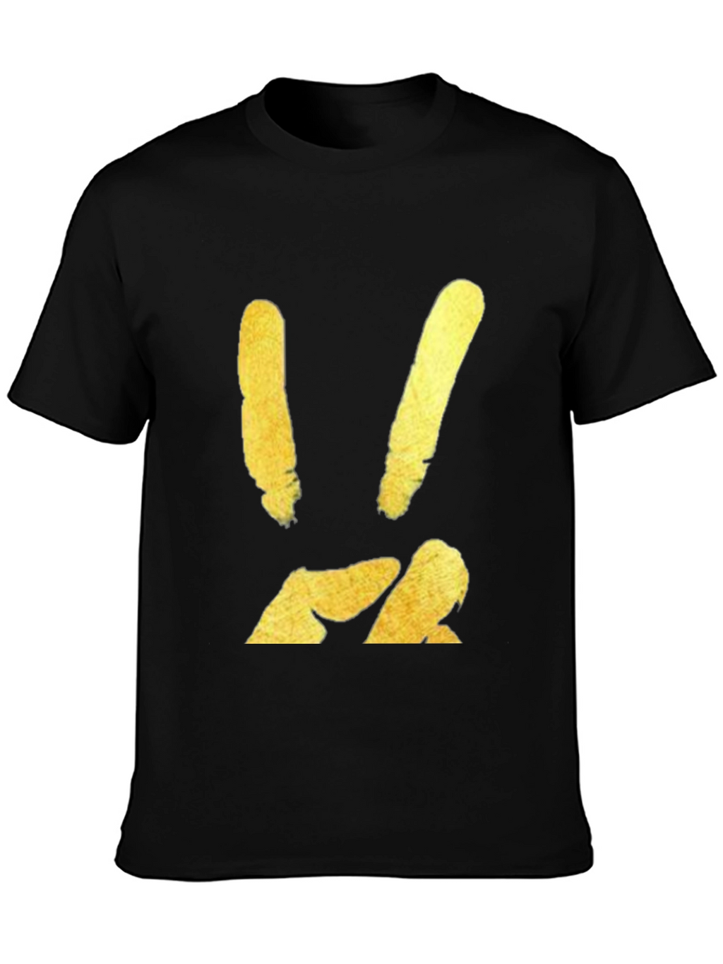 Modern Graphic Print T-Shirt - Gold Abstract Design