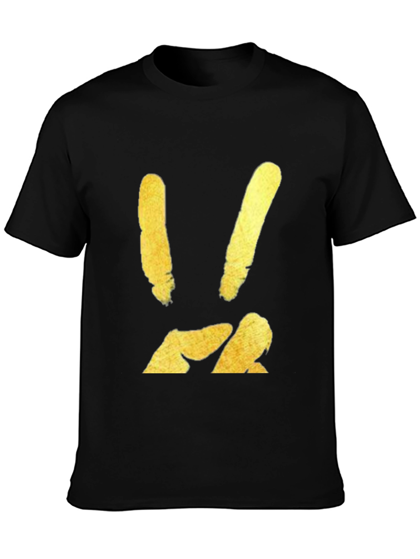 Modern Graphic Print T-Shirt - Gold Abstract Design