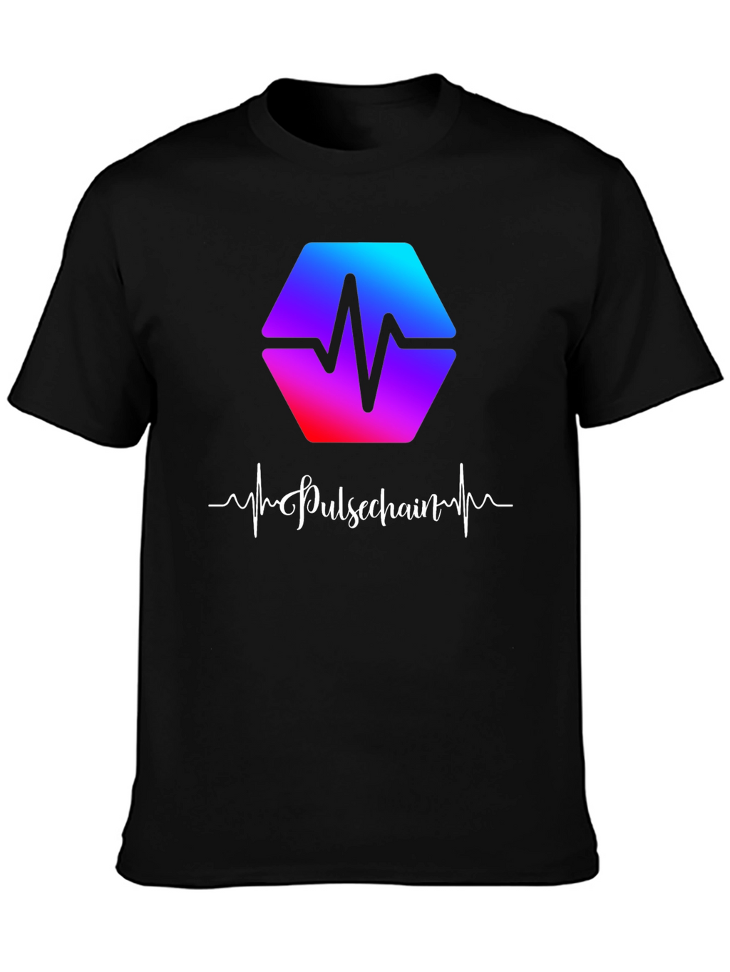 Pulsechain Heartbeat Black T-Shirt