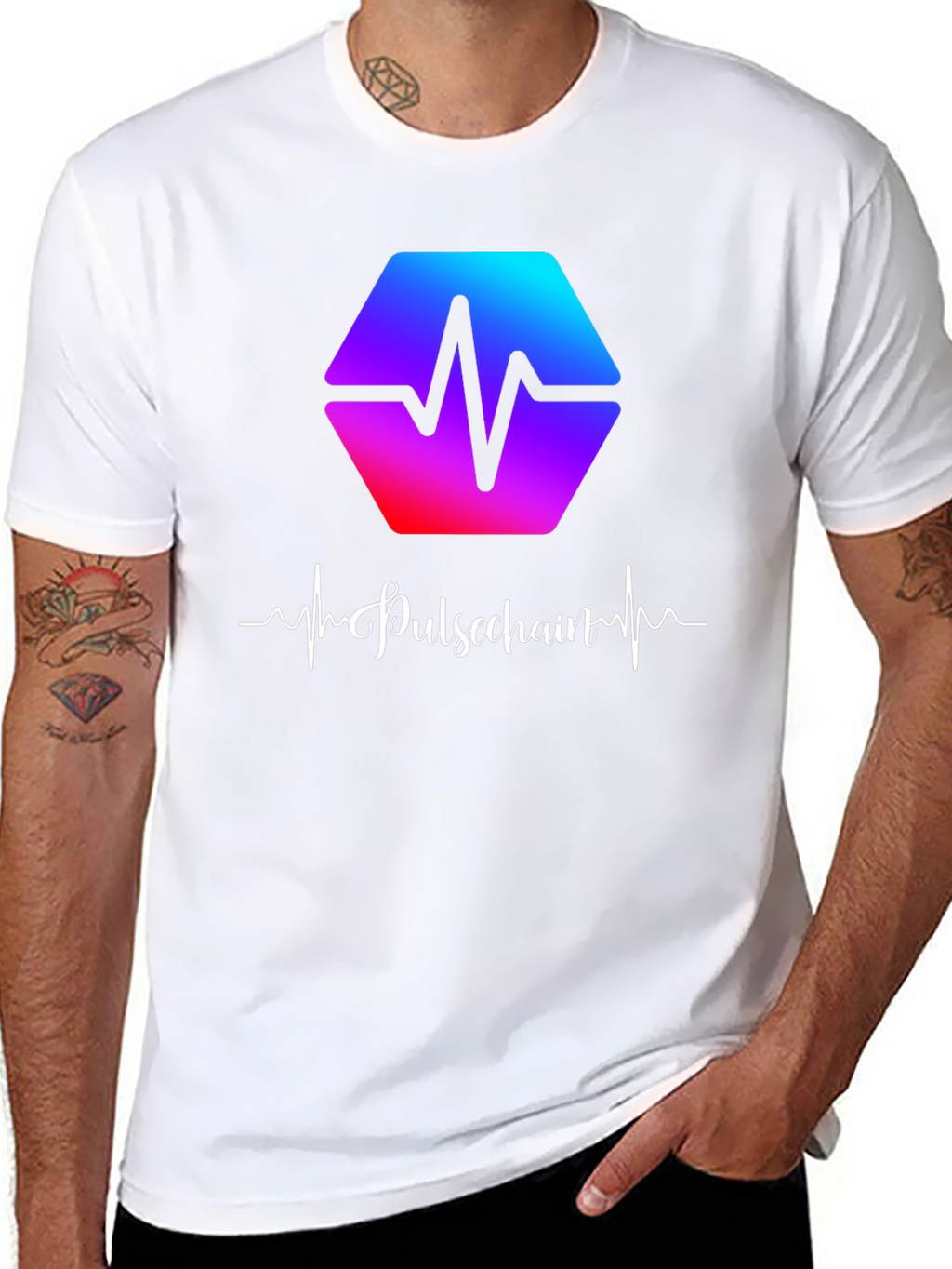Pulsechain Heartbeat Black T-Shirt
