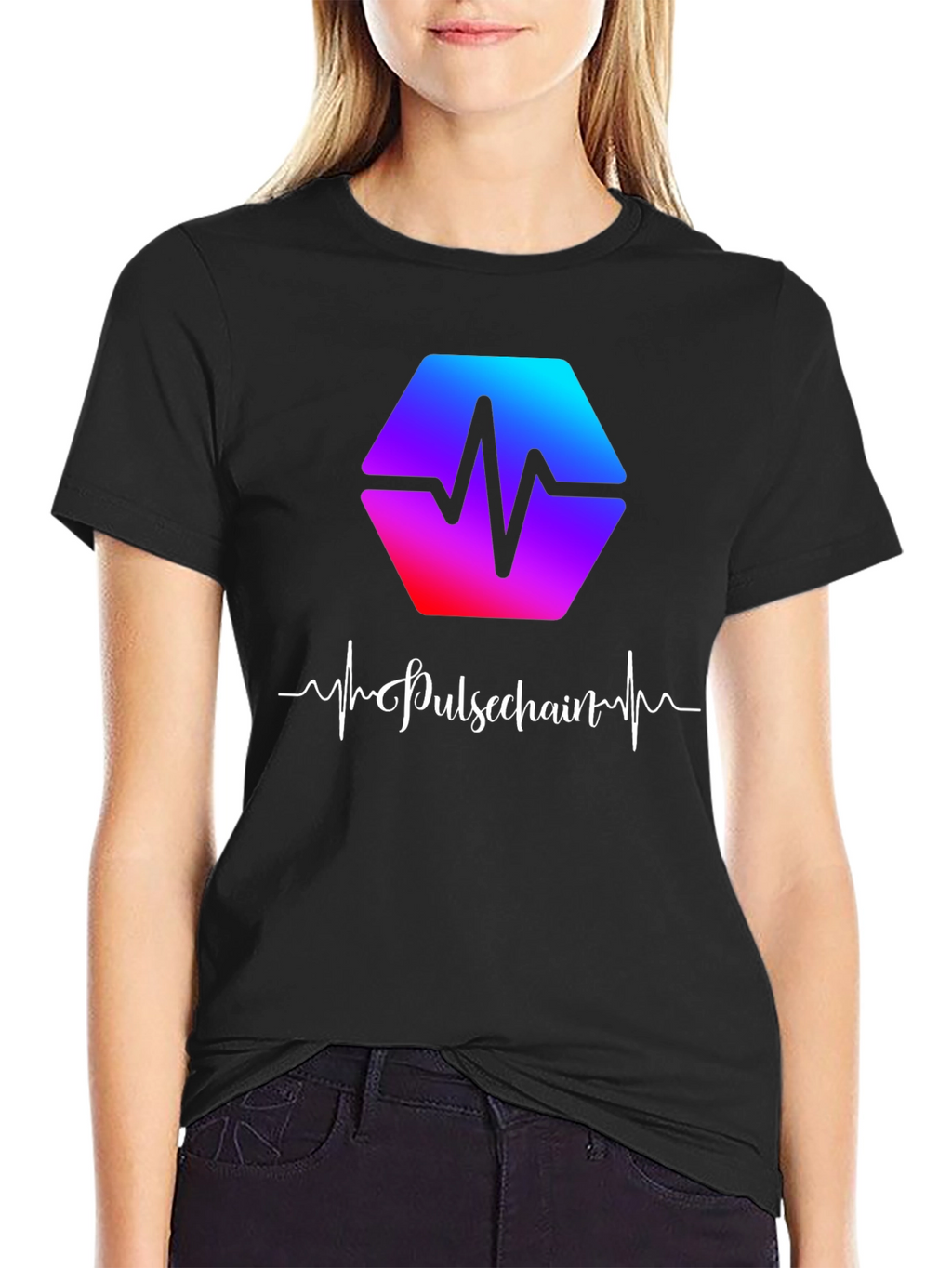 Pulsechain Heartbeat Black T-Shirt