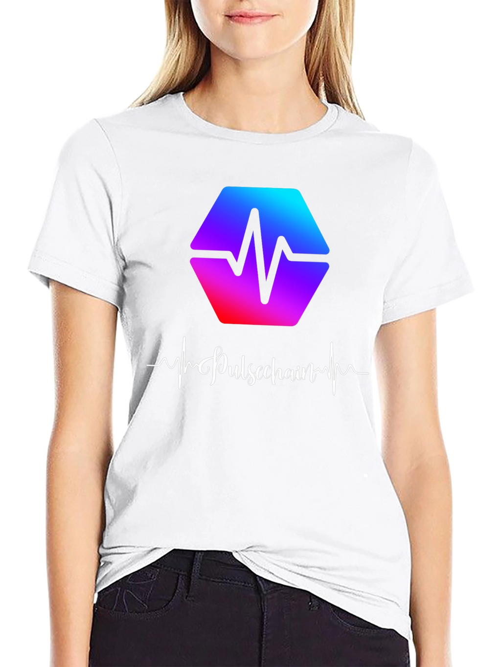 Pulsechain Heartbeat Black T-Shirt