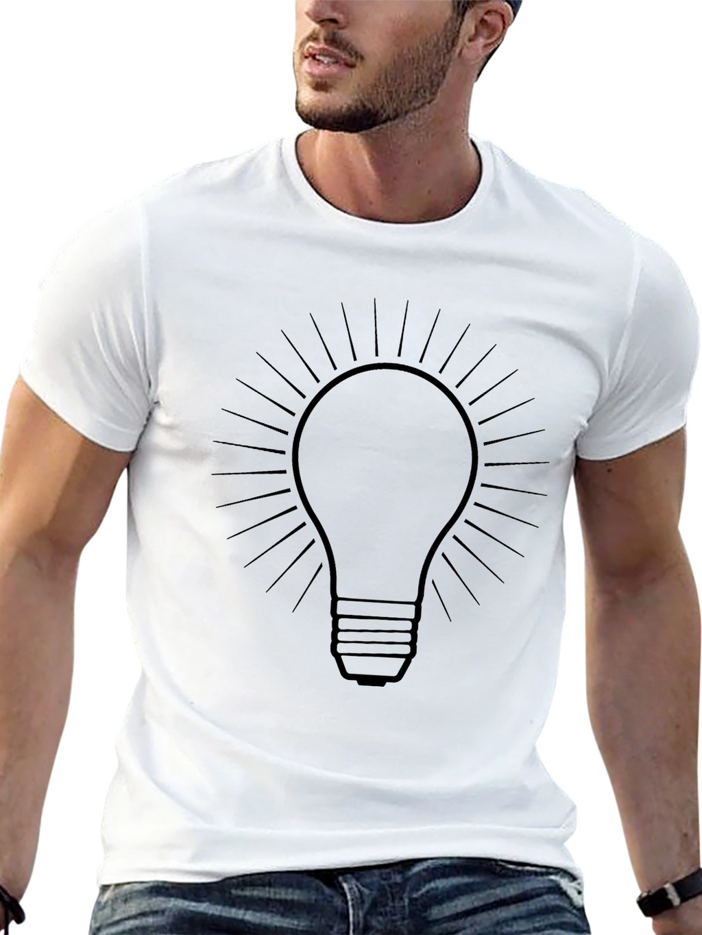Illuminating Idea Lightbulb Graphic Tee - Black