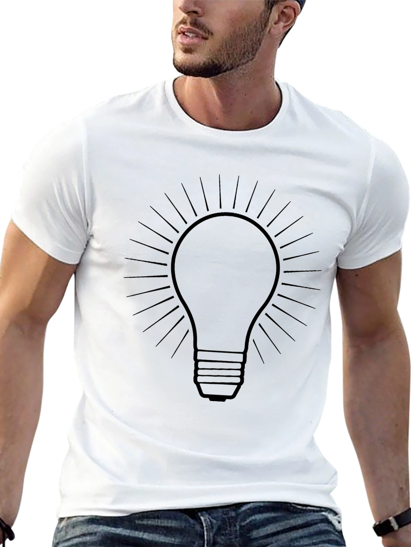 Illuminating Idea Lightbulb Graphic Tee - Black