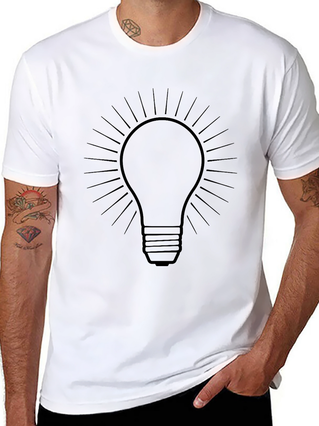 Illuminating Idea Lightbulb Graphic Tee - Black