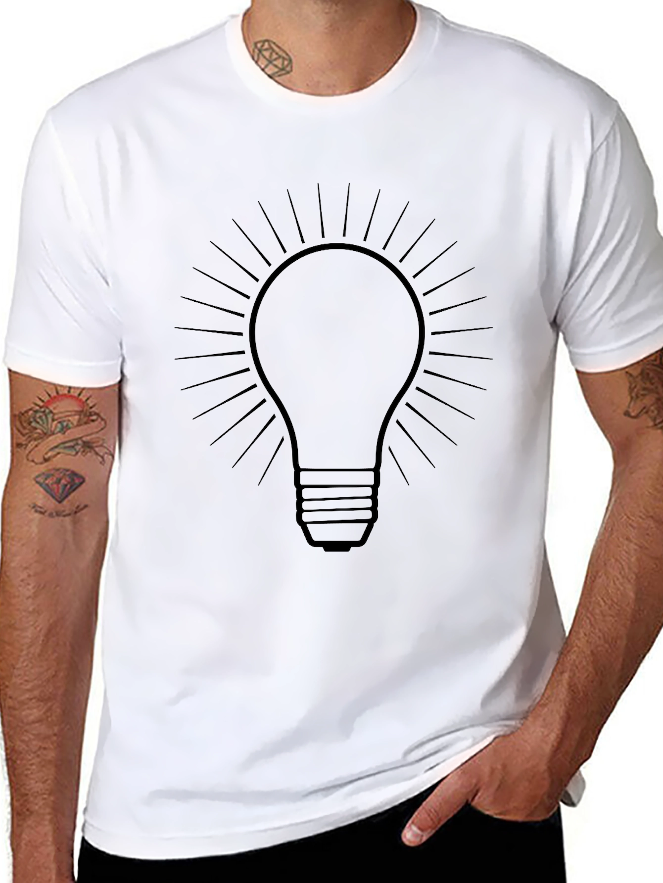 Illuminating Idea Lightbulb Graphic Tee - Black