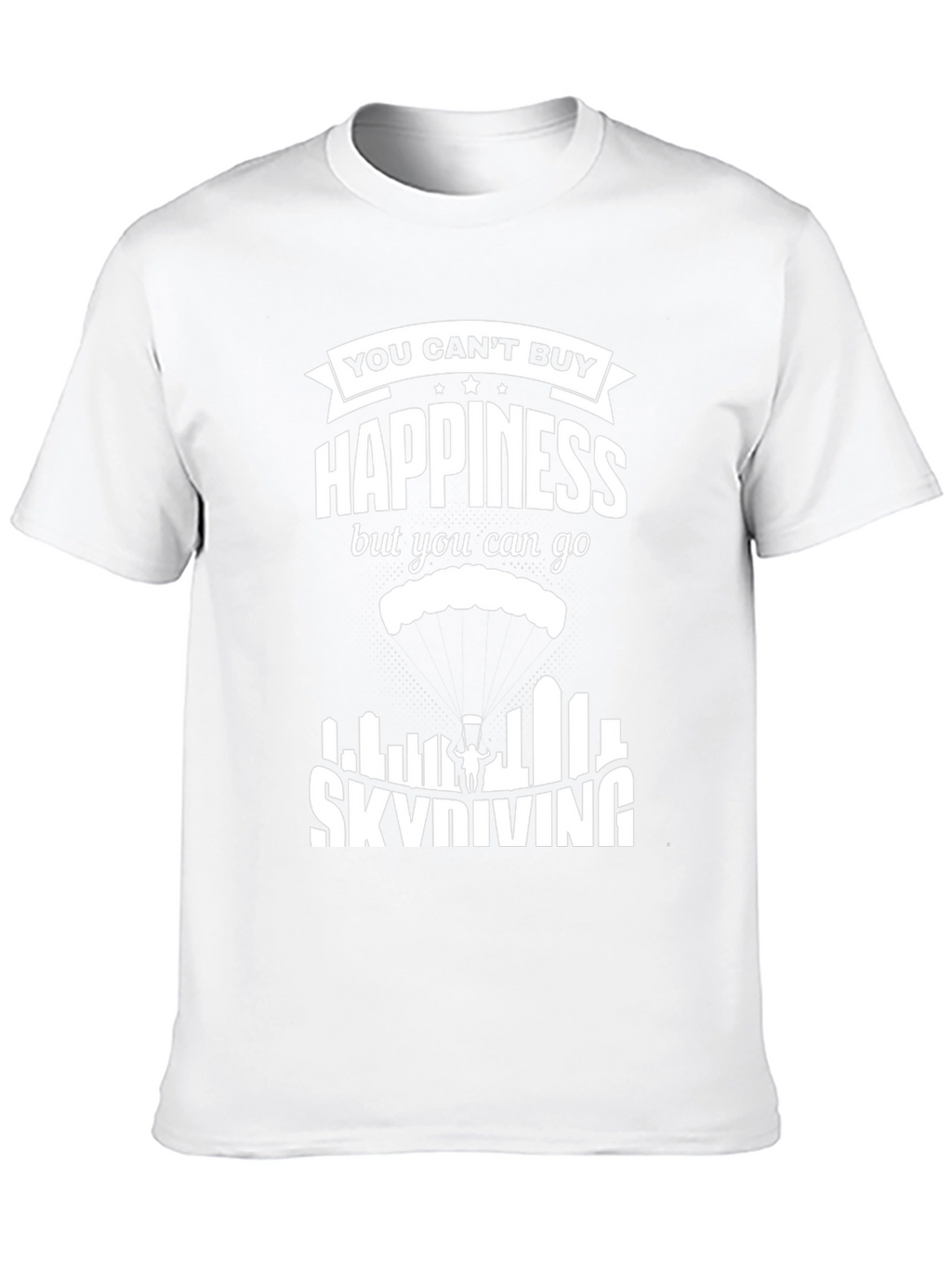 Skydiving Happiness Graphic Tee - Black Cotton T-Shirt
