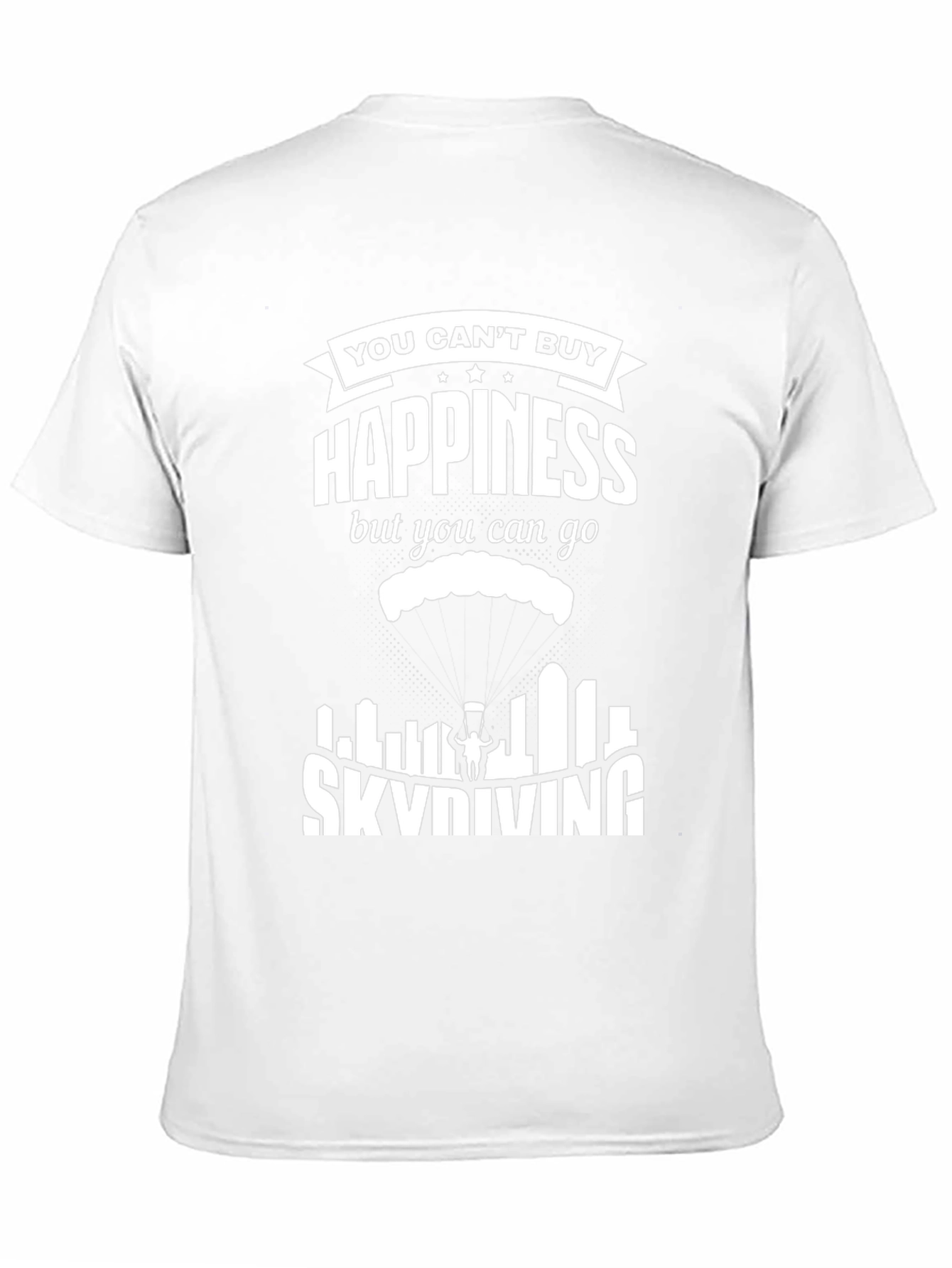 Skydiving Happiness Graphic Tee - Black Cotton T-Shirt
