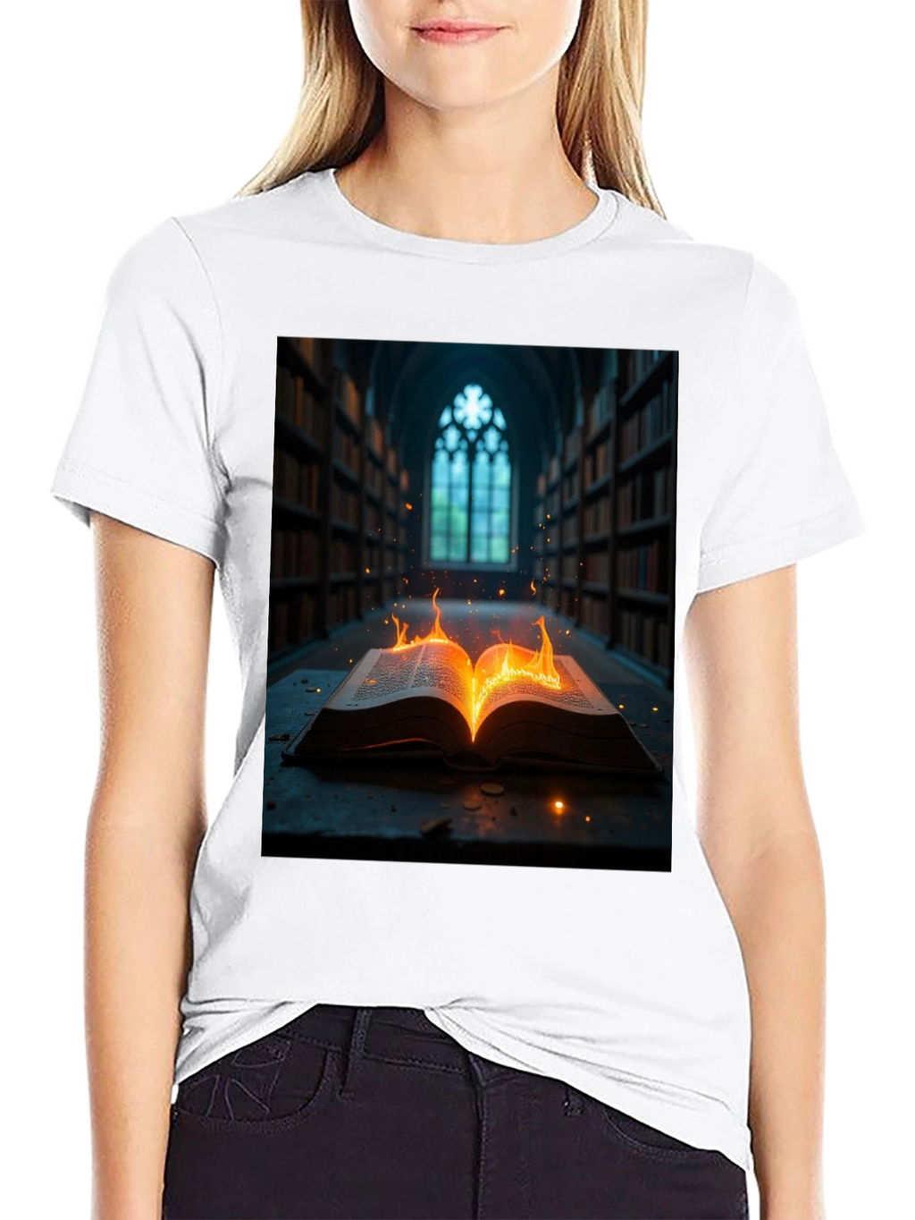 Mystical Burning Book Graphic Tee