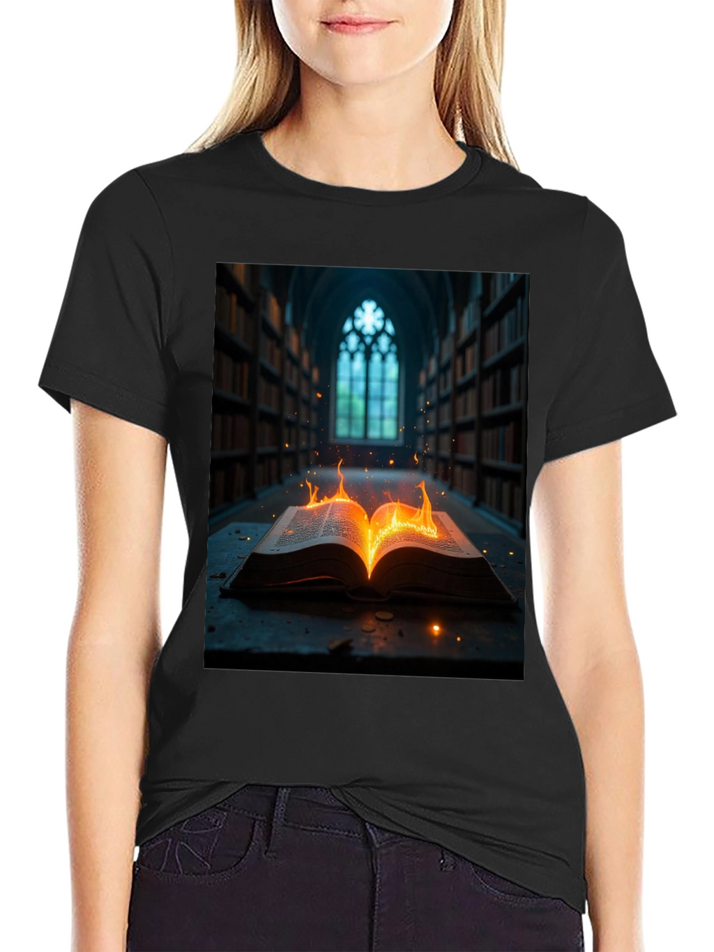 Mystical Burning Book Graphic Tee