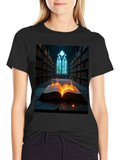 Mystical Burning Book Graphic Tee