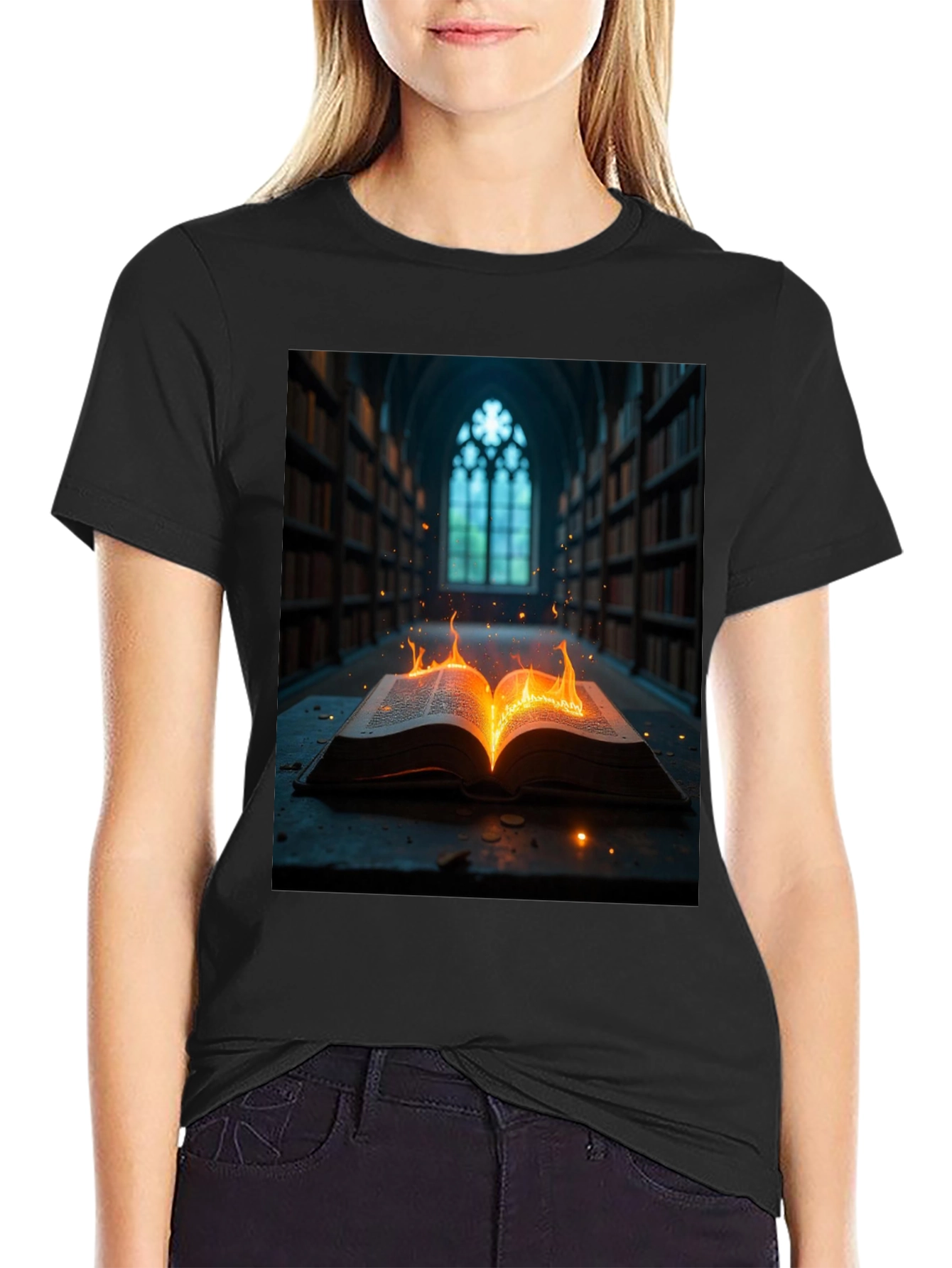 Mystical Burning Book Graphic Tee