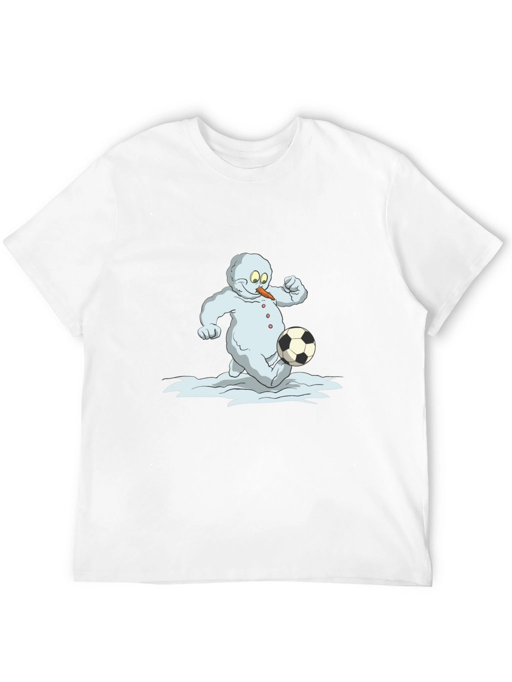 Snowman Soccer T-Shirt - Black Cotton Tee