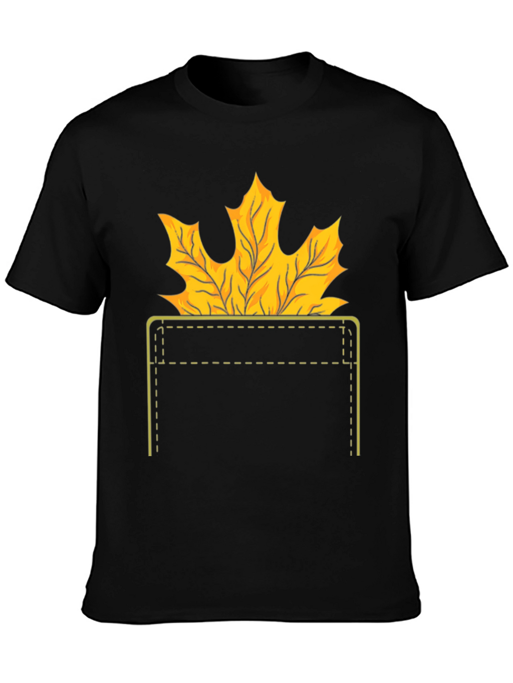 Autumn Leaf Pocket T-Shirt - Fall Graphic Tee