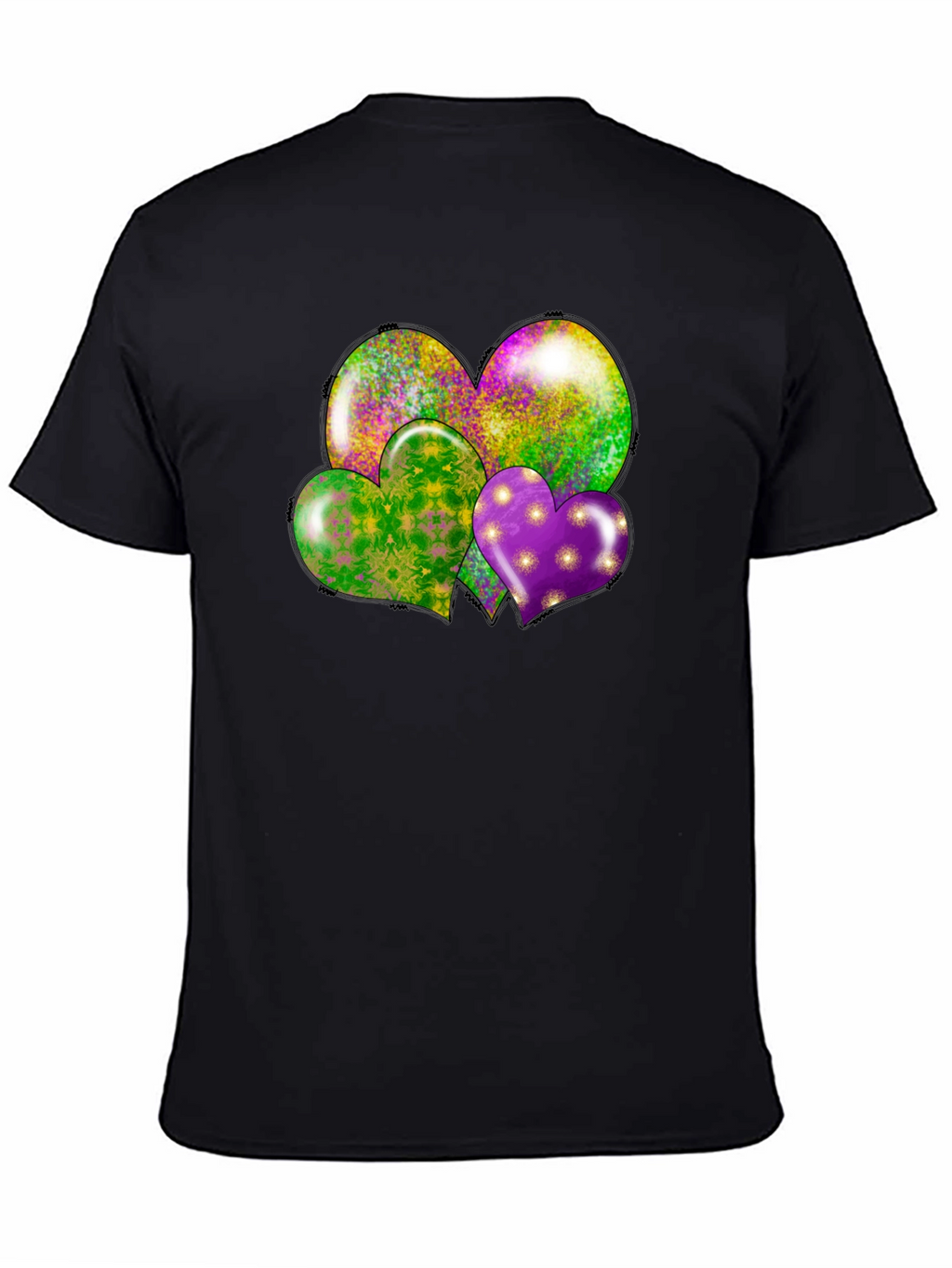 Mardi Gras Hearts T-Shirt - Fun Celebration Wear