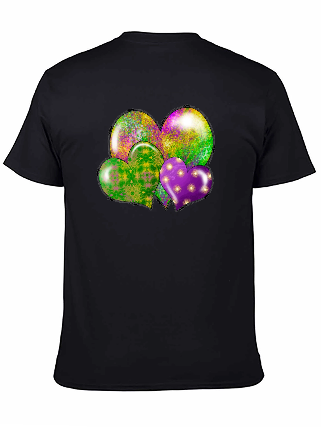 Mardi Gras Hearts T-Shirt - Fun Celebration Wear