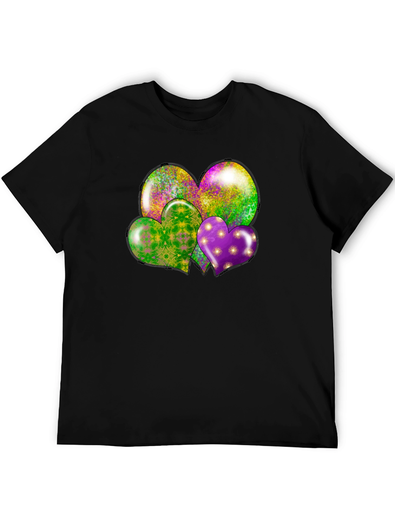 Mardi Gras Hearts T-Shirt - Fun Celebration Wear