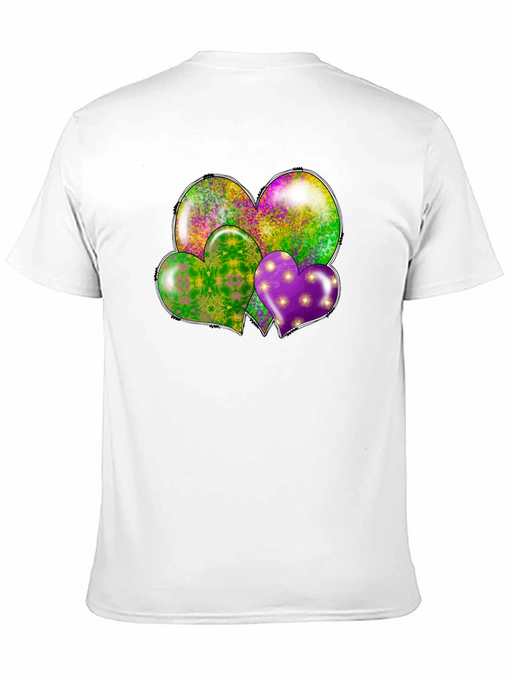 Mardi Gras Hearts T-Shirt - Fun Celebration Wear