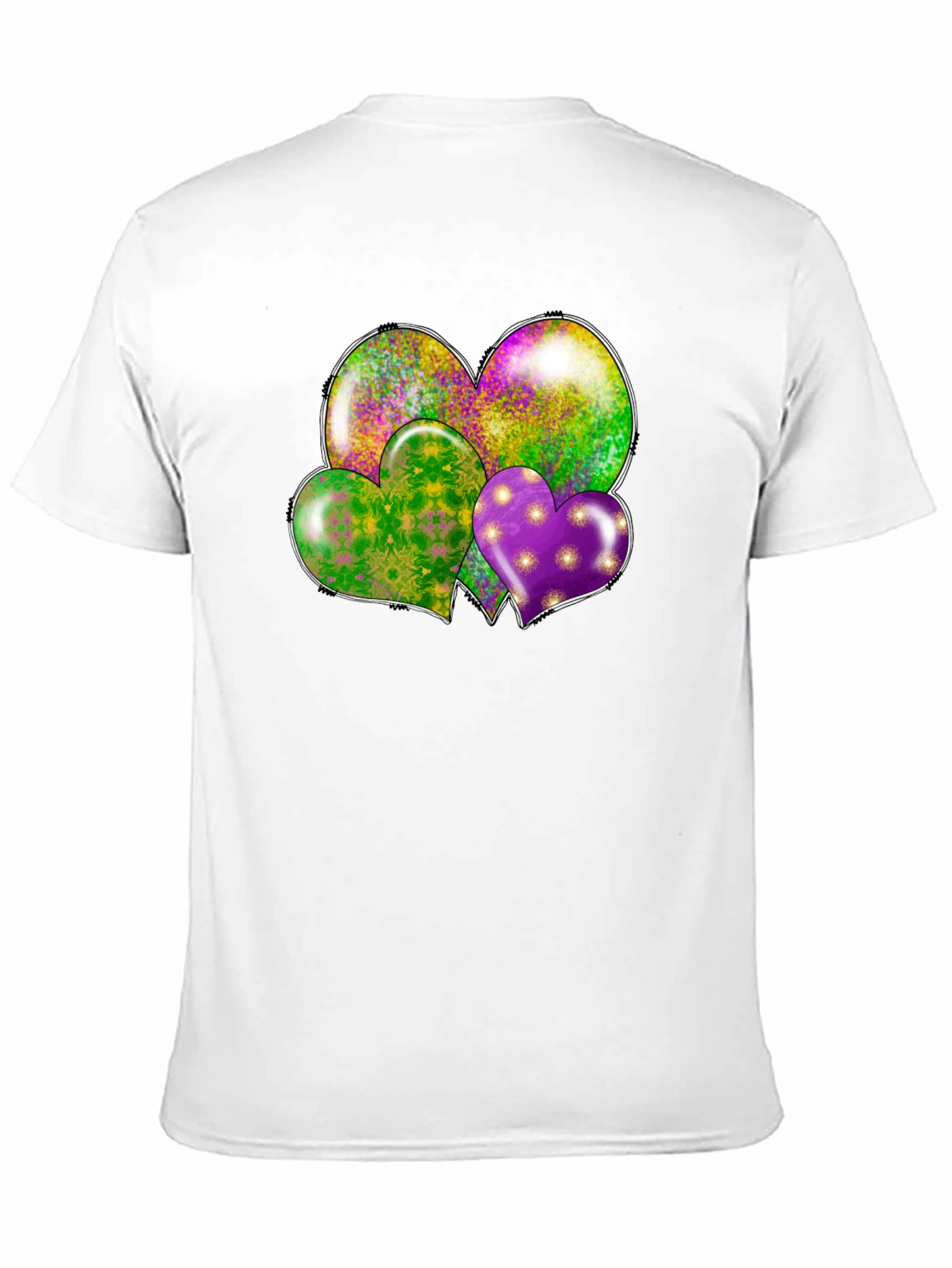 Mardi Gras Hearts T-Shirt - Fun Celebration Wear