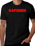 RAPGOD Graphic Tee - Bold Red Print on Black