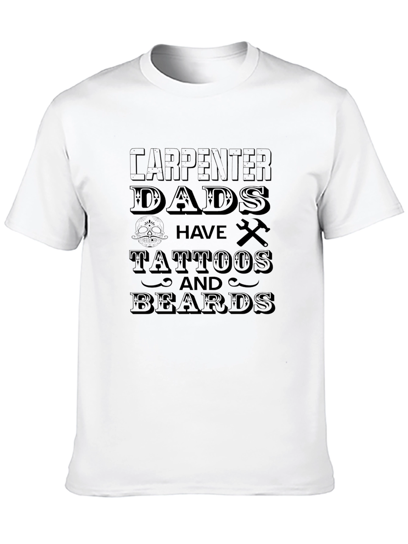 Carpenter Dads Tattoos & Beards Black Graphic T-Shirt