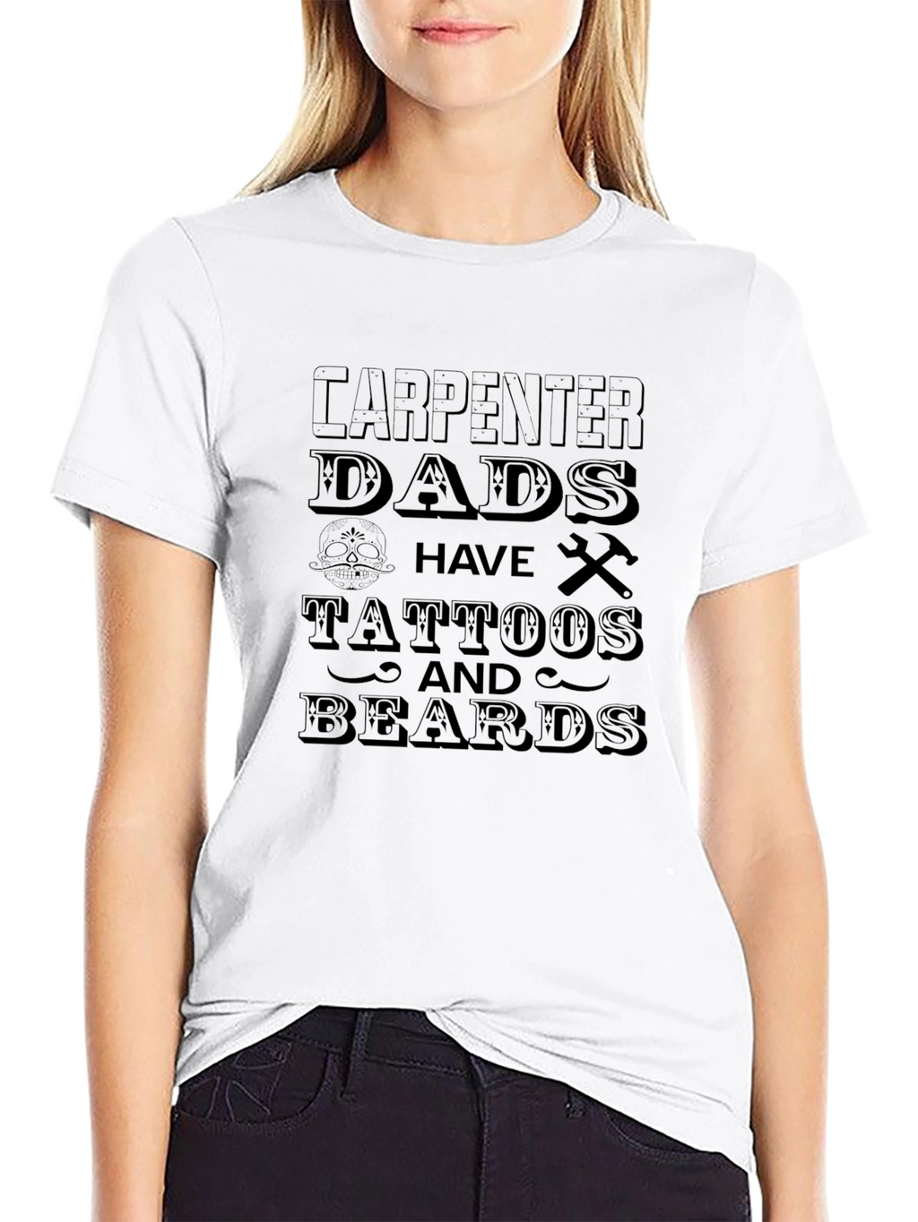 Carpenter Dads Tattoos & Beards Black Graphic T-Shirt
