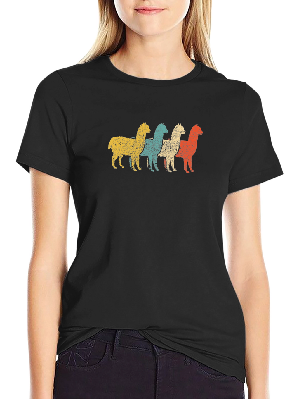 Retro Alpaca T-Shirt - Distressed Graphic Tee