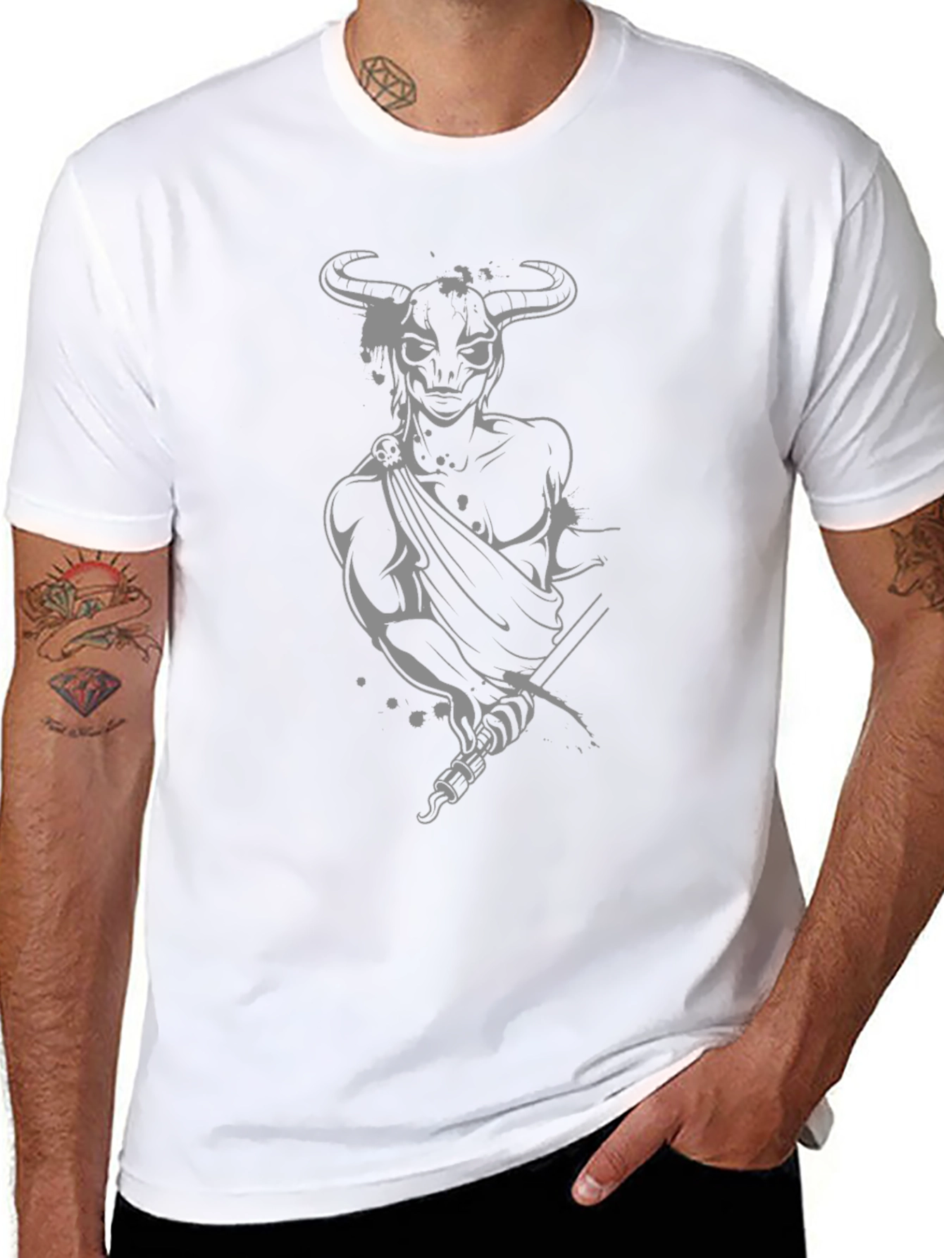 Minotaur Graphic Tee - Black Cotton Blend