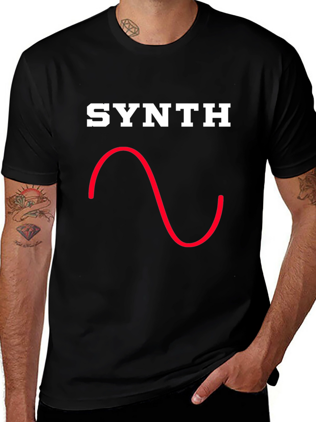 Synth Waveform Graphic Tee - Black T-Shirt