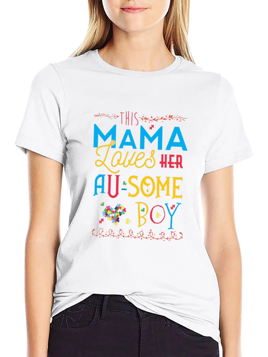 This Mama Loves Her Au-Some Boy Autism Awareness T-Shirt