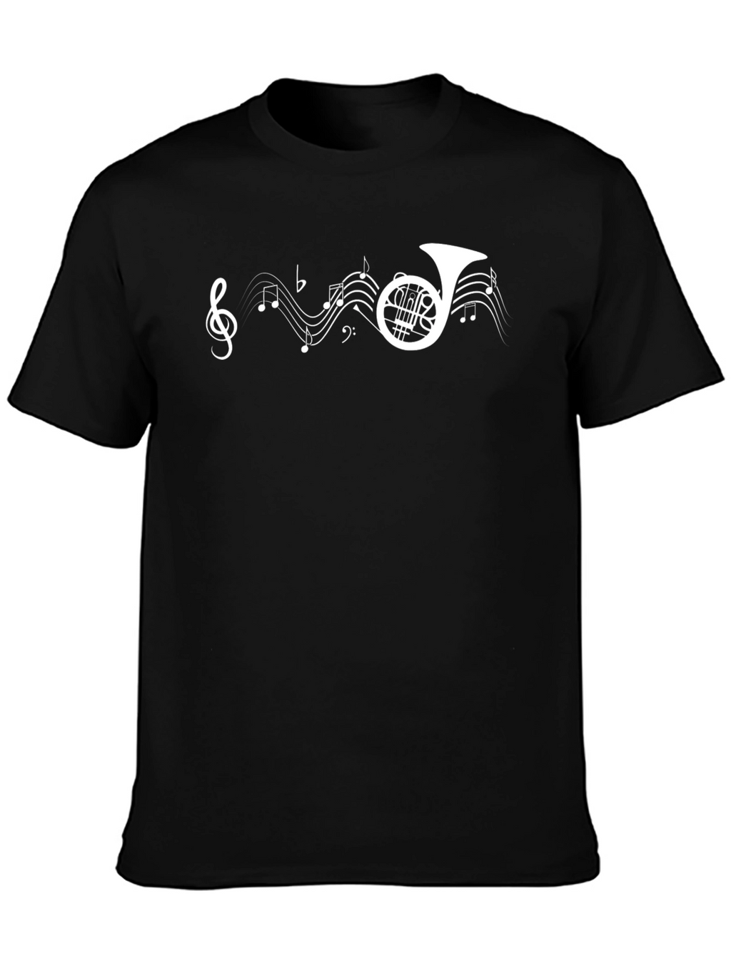 Music Horn T-Shirt - Black