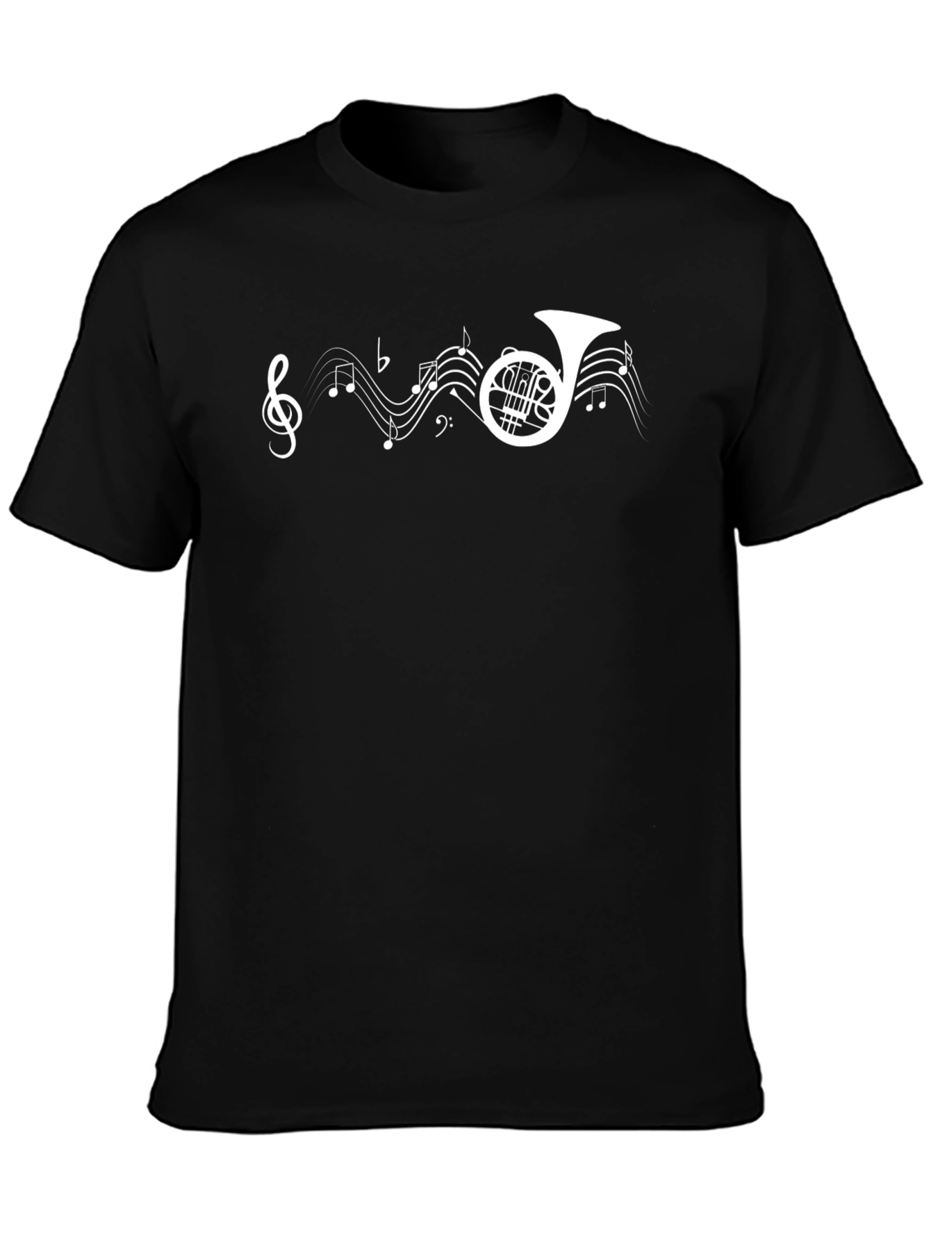 Music Horn T-Shirt - Black