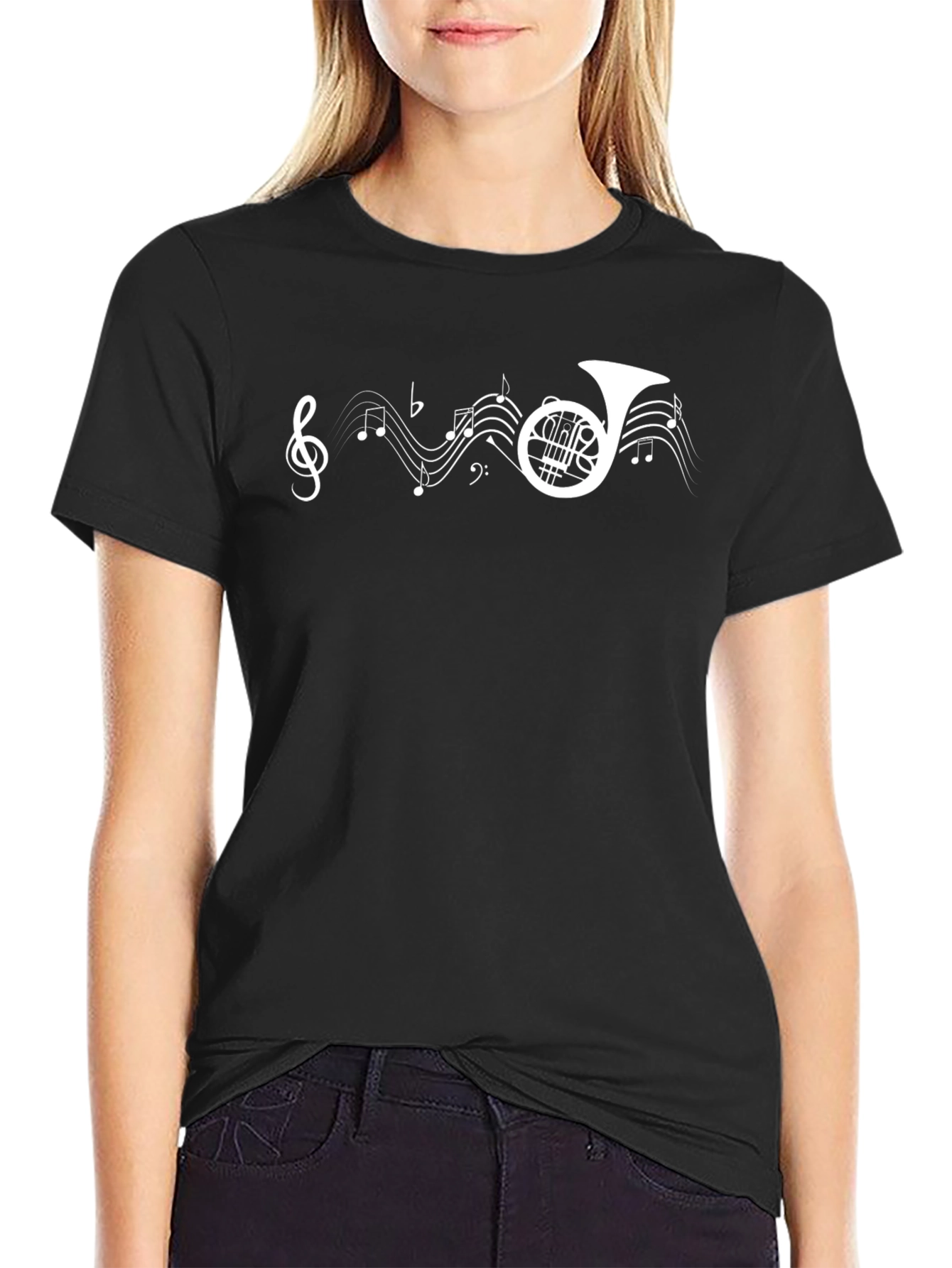 Music Horn T-Shirt - Black