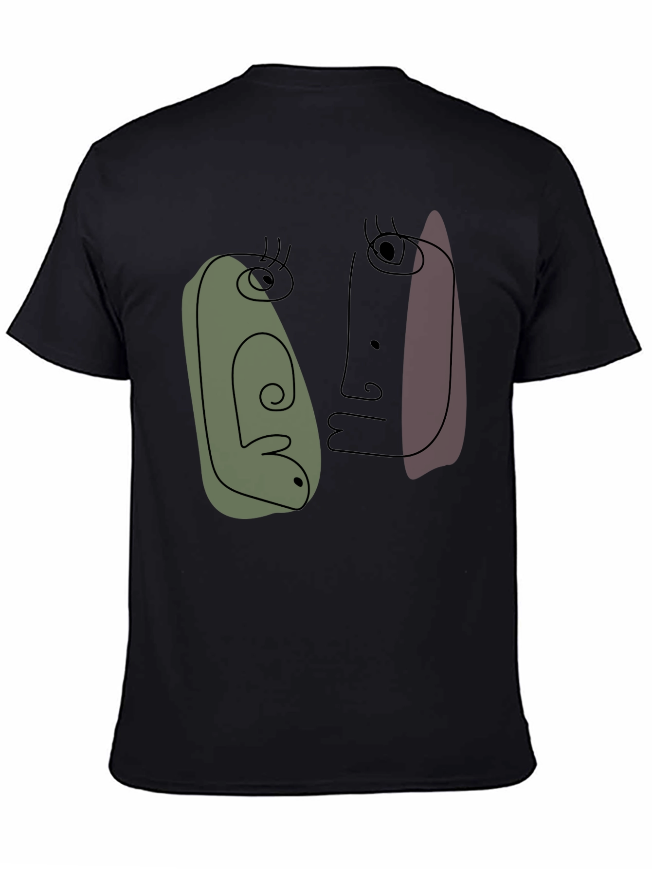 Abstract Faces Graphic Tee - Modern Art Shirt