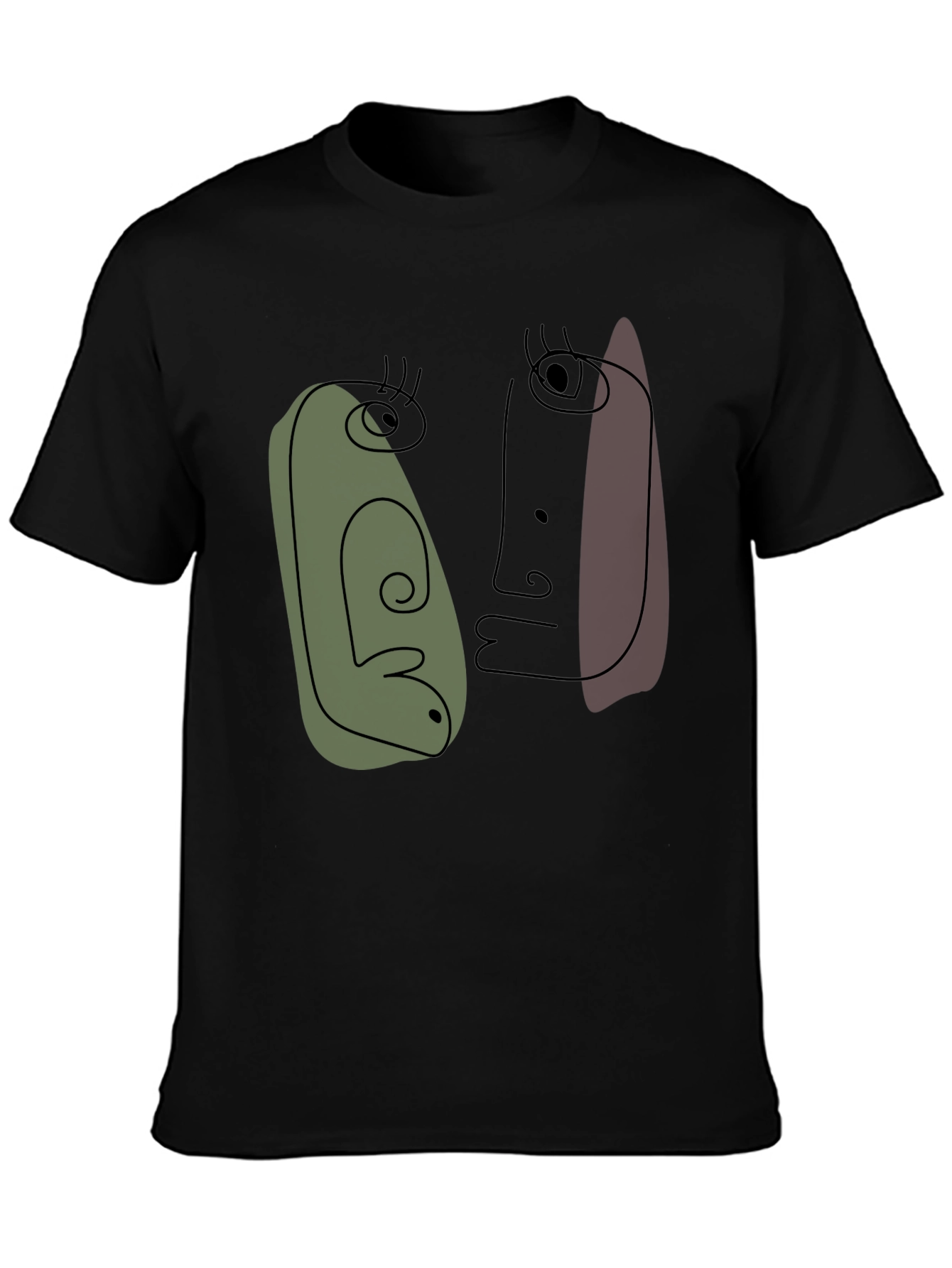 Abstract Faces Graphic Tee - Modern Art Shirt