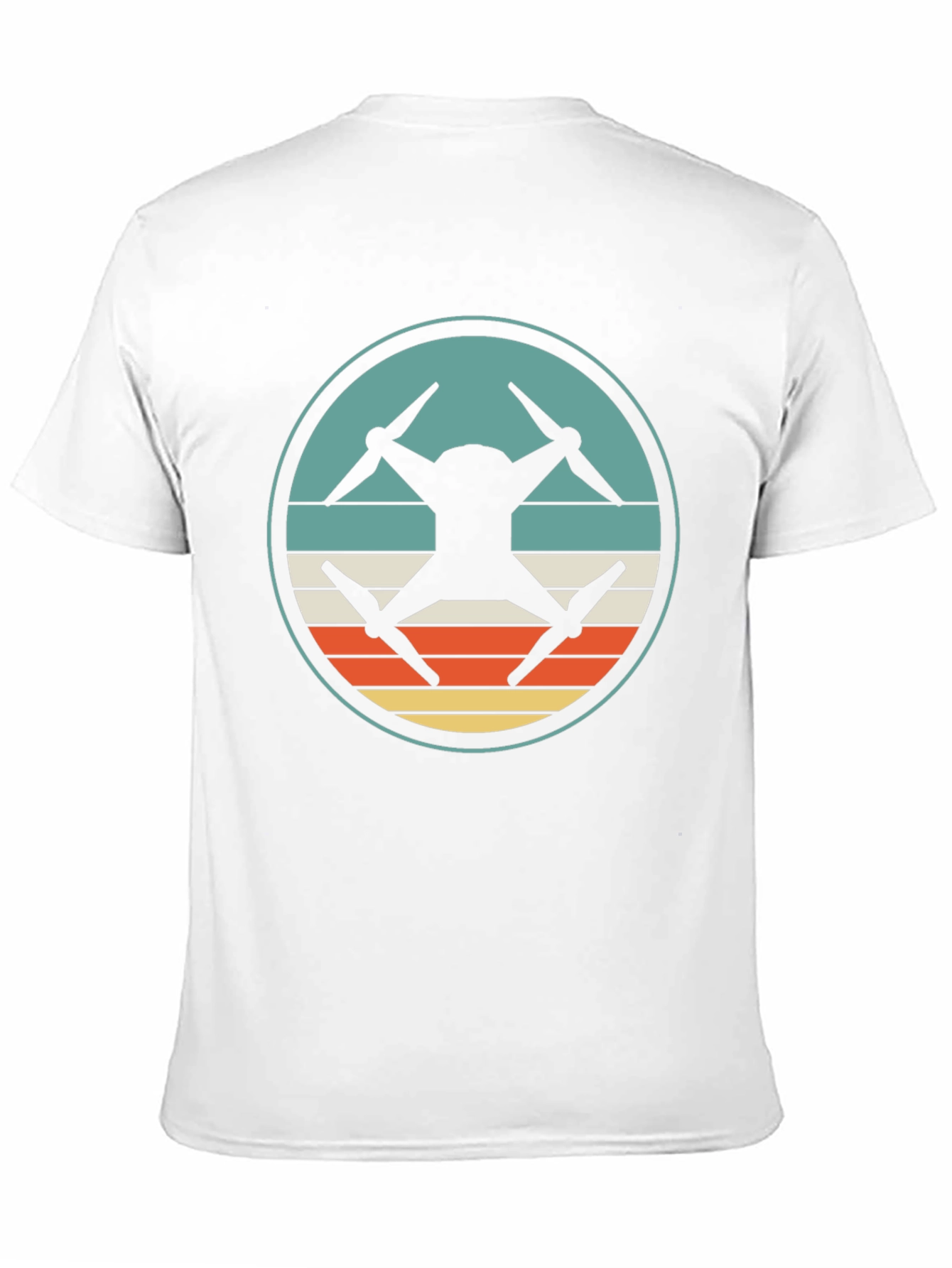 Drone Silhouette Retro Graphic T-Shirt