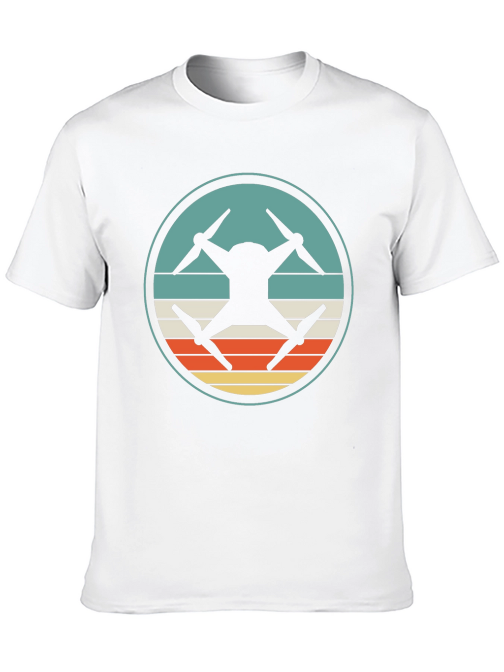 Drone Silhouette Retro Graphic T-Shirt