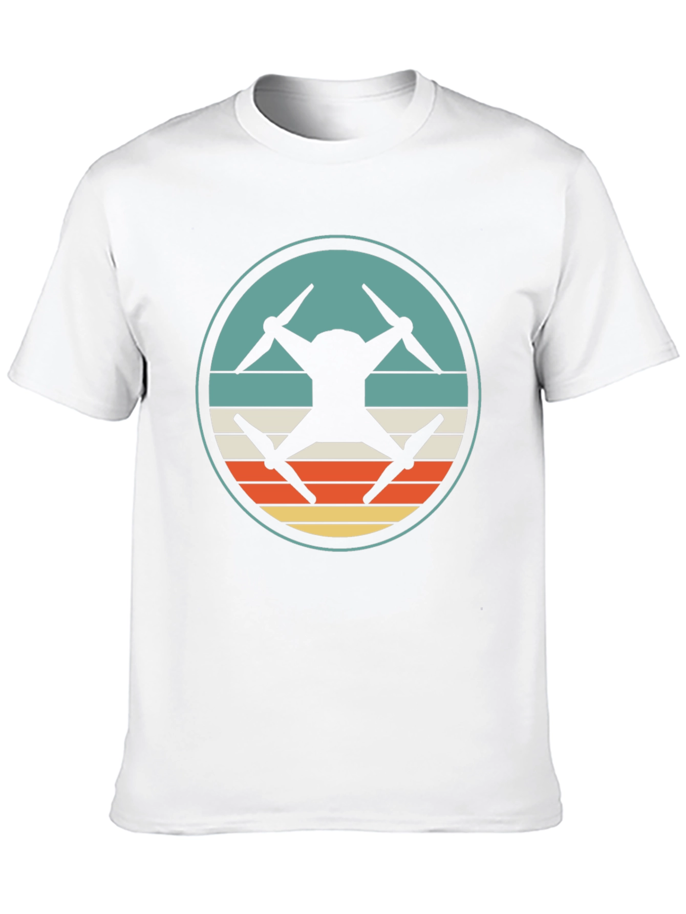 Drone Silhouette Retro Graphic T-Shirt