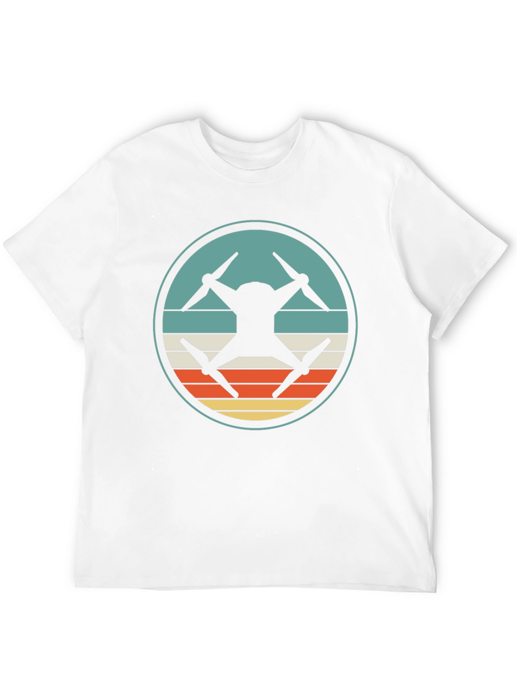 Drone Silhouette Retro Graphic T-Shirt