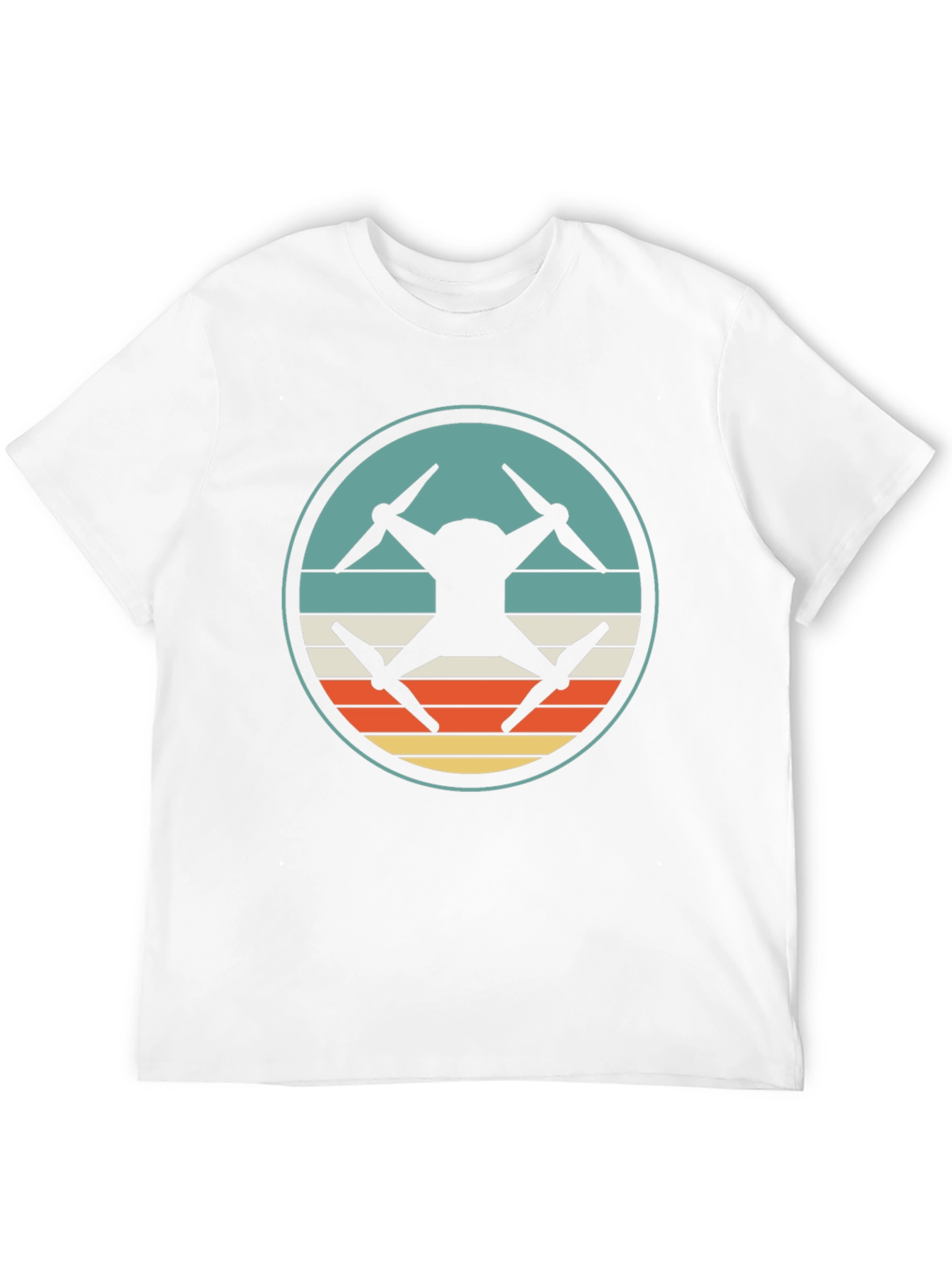 Drone Silhouette Retro Graphic T-Shirt