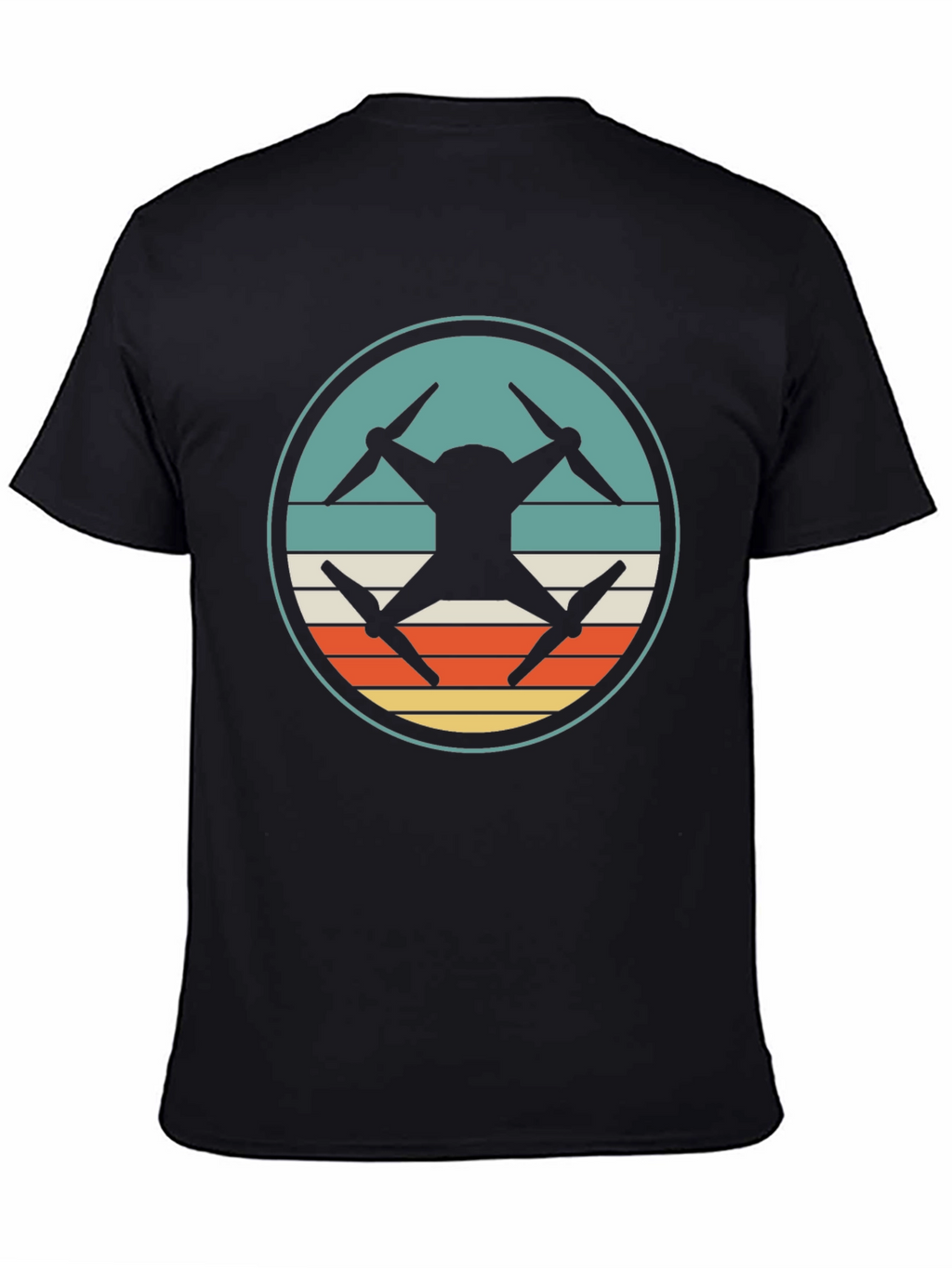 Drone Silhouette Retro Graphic T-Shirt