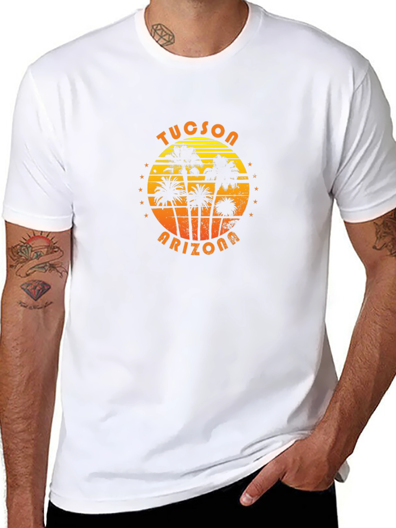 Tucson Arizona Palm Tree Graphic Tee - Black