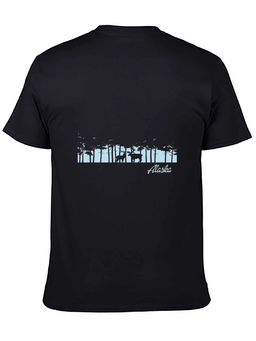 Alaska Moose Forest Graphic Tee - Black