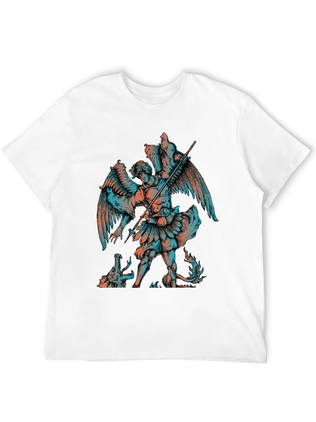 Angel vs Dragon Graphic Print T-Shirt