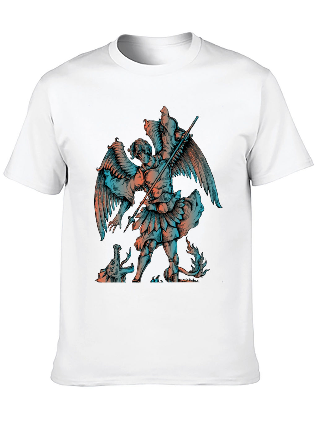 Angel vs Dragon Graphic Print T-Shirt