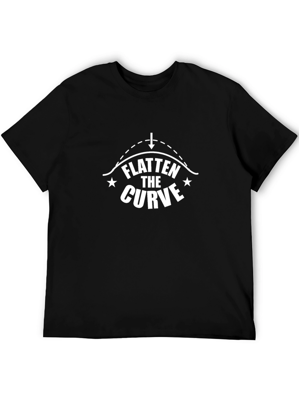 Flatten the Curve Graphic Tee - Black Cotton