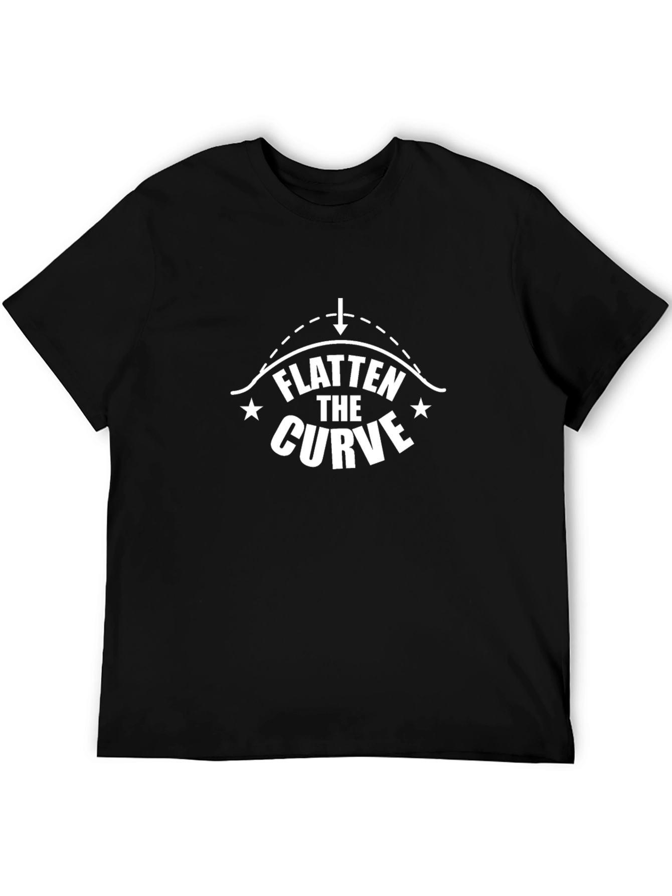 Flatten the Curve Graphic Tee - Black Cotton