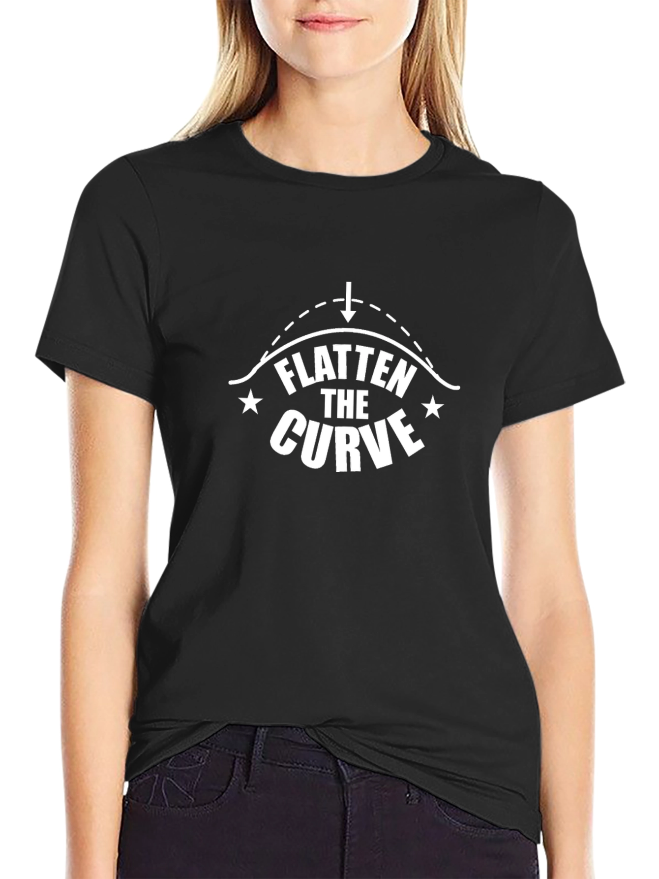 Flatten the Curve Graphic Tee - Black Cotton